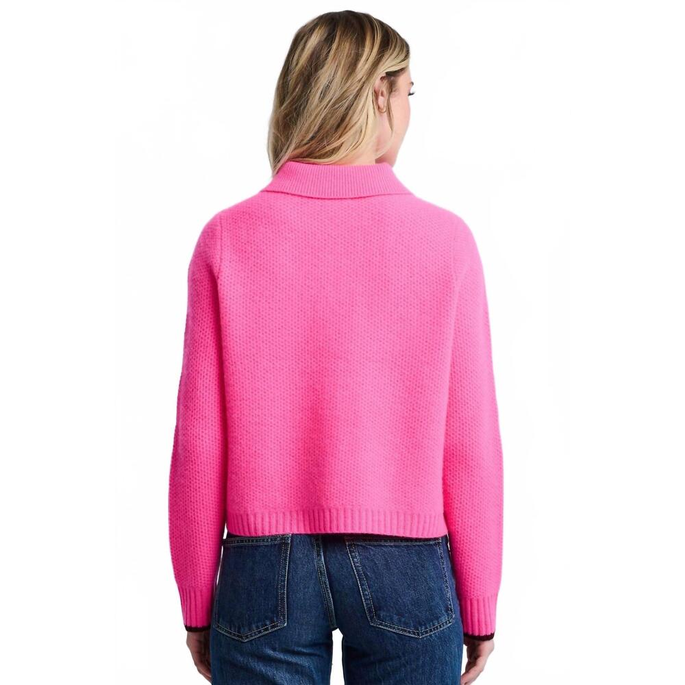 NEW LISA TODD honeycomb textured cardigan in neon pink - Picture 2 of 3